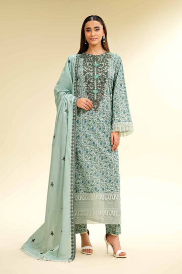 Nishat Linen 3 Piece - Printed Embroidered Suit - 42501361 Online Shopping